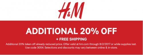 H&M Canada Offers: Save an Additional 20% off Sale Styles+ FREE