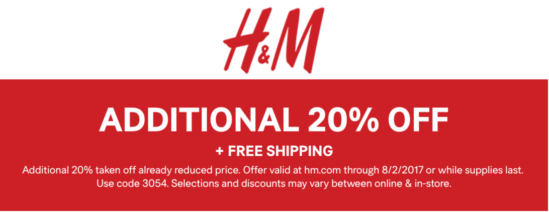 H&m new customer discount hotsell