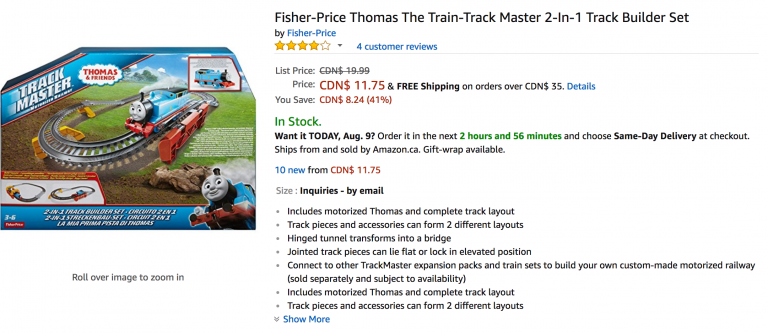 Amazon Canada Deal: Save 41% Off Fisher-Price Thomas The Train-Track ...