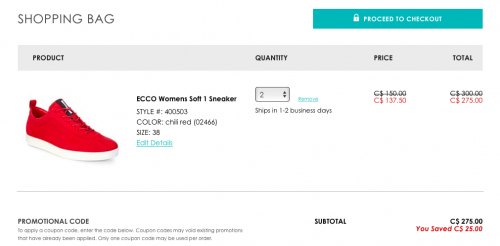 ecco promotional coupon