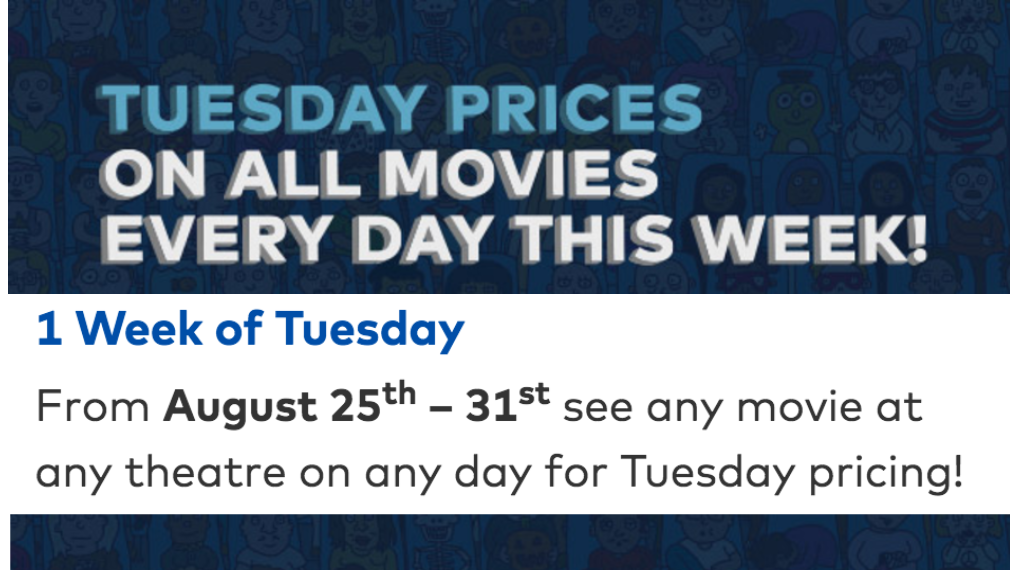 Cineplex Canada Promotions Tuesday Prices Everyday! Canadian