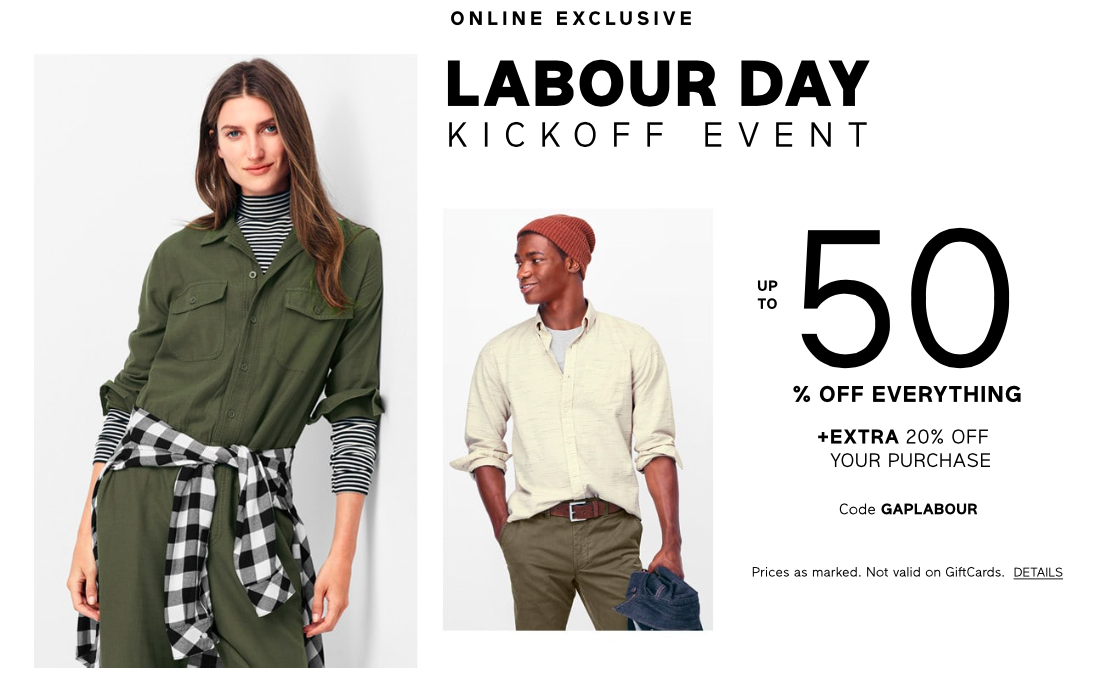 gap labour day sale