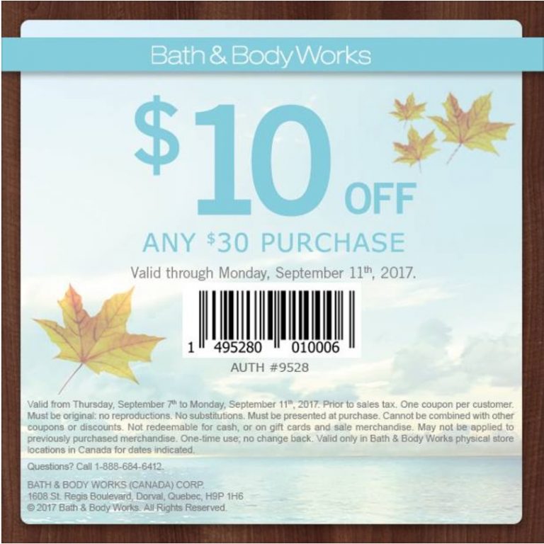 Bath Body Works Canada Coupon Save 10 Off Any 30 Purchase Deals 