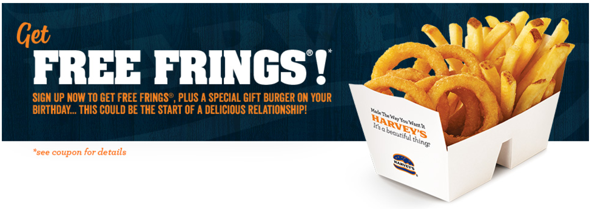 Harvey's Canada Promotion FREE Frings with SignUp Canadian Freebies