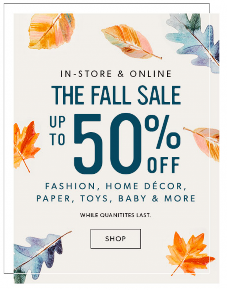 Sale fell. Fall sale.