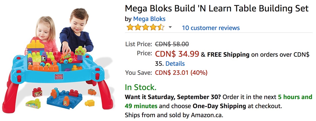 mega bloks table amazon