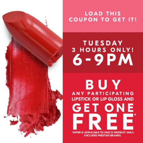 Shoppers Drug Mart Canada Deal BOGO FREE on Lipstick & Lip Gloss *6pm