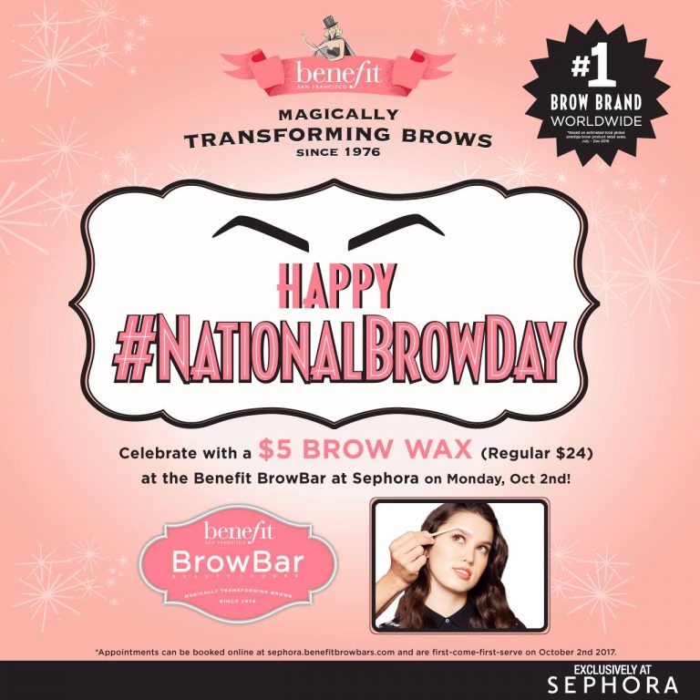 Sephora Canada Benefit Cosmetics National Brow Day Promotion Only 5