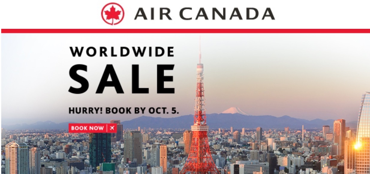 Air Canada Worldwide Flights/Tickets Seat Sale: Great