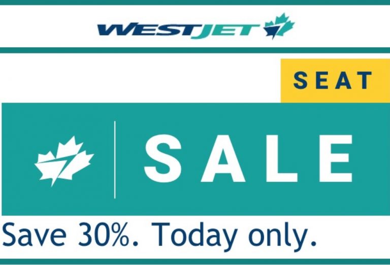 WestJet Canada *Today Only* Save 30 Off Flights/Tickets Seat Sale with