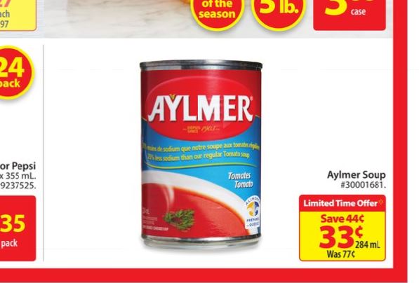 Aylmer Soups 33c Can Walmart
