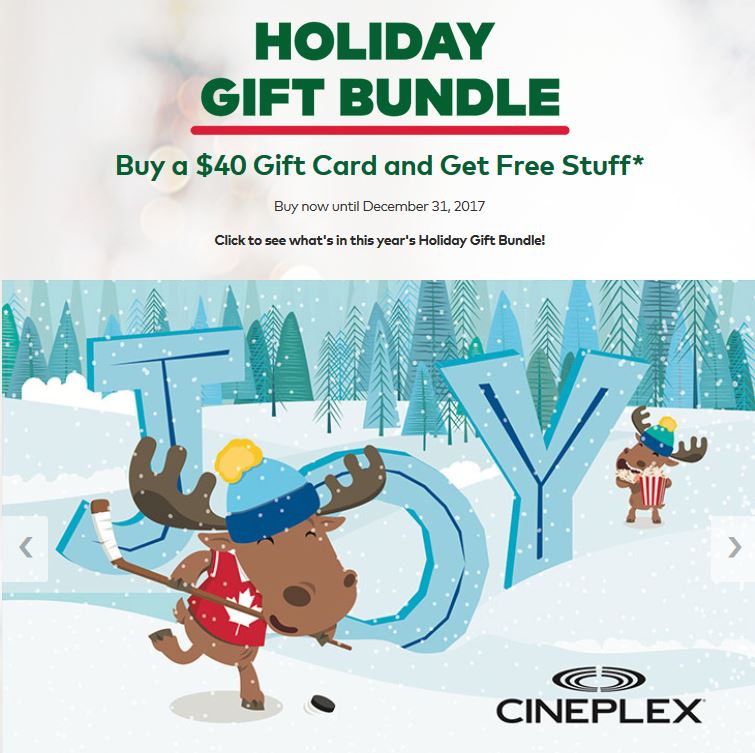 Cineplex Holiday Deal 2017