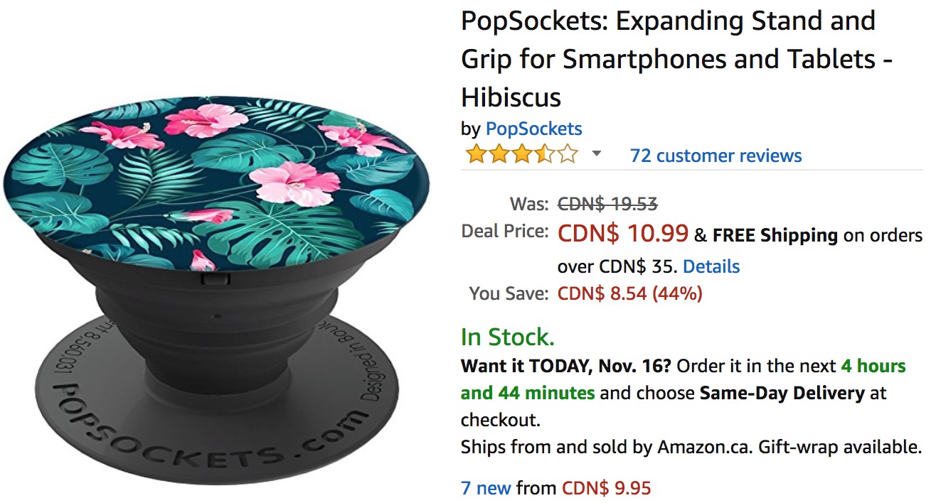 Amazon Canada Deals: Save 44% on PopSockets, Now from $10.99 & Pre Black Friday 2017 Deals ...