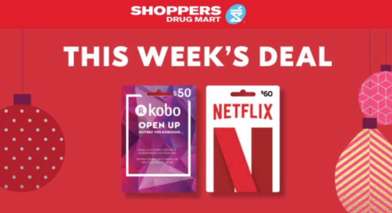 Shoppers Drug Mart Canada Netflix Pre Black Friday Deals Get A 5 Shoppers Drug Mart Gift Card When You Spend 50 On Netflix Kobo Gift Cards Black Friday Canada