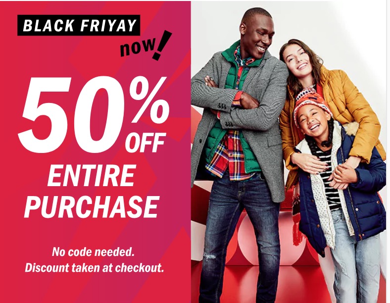 Old Navy Canada Black Friday Sale: Save 50% Off Entire Purchase *Live ...