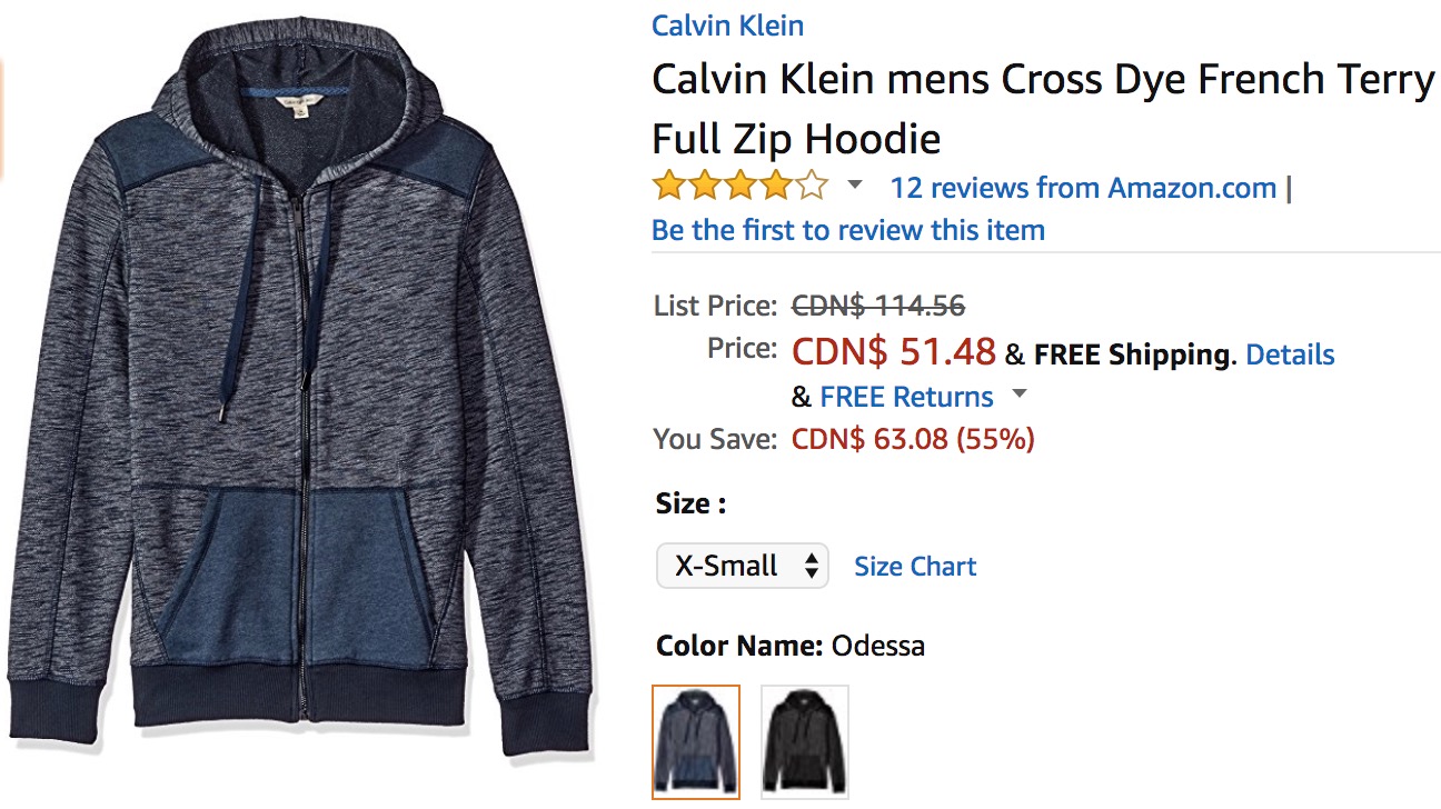 calvin klein mens hoodie sale