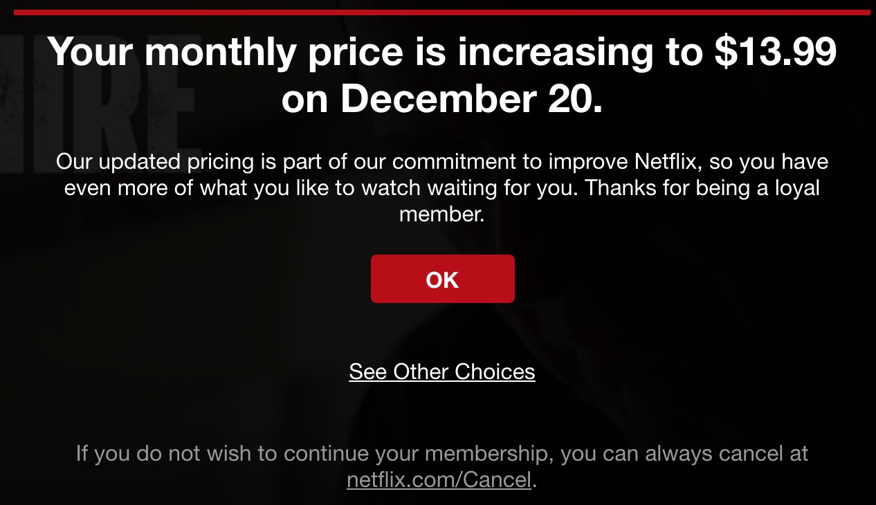 Netflix Canada Price Increase 