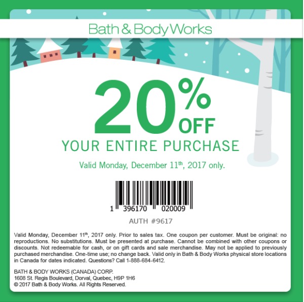 20 Percent Off Bath And Body Works Coupon Printable