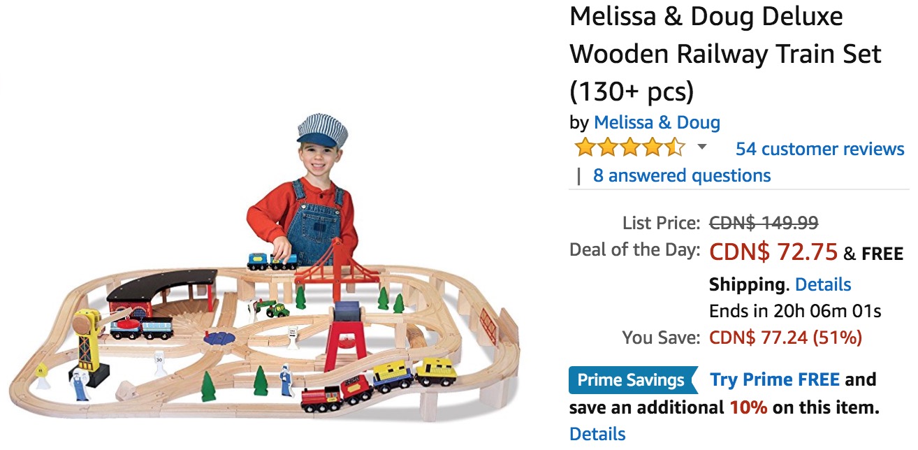 melissa and doug deluxe wooden train set