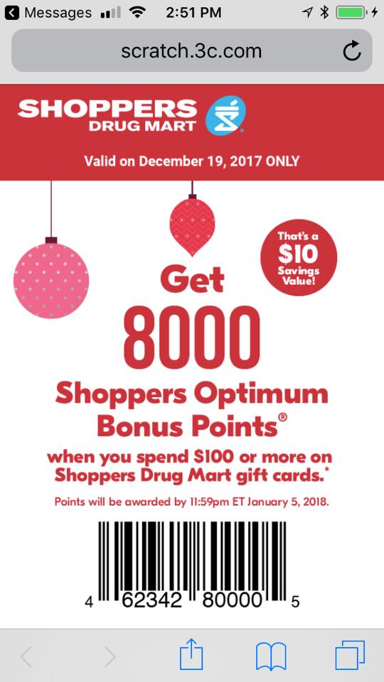 Shoppers Drug Mart Canada Text Offers: Get 8000 Optimum ...