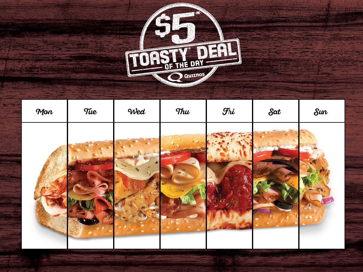 Quiznos Canada Brings Back 5 Toasty Deal Of The Day