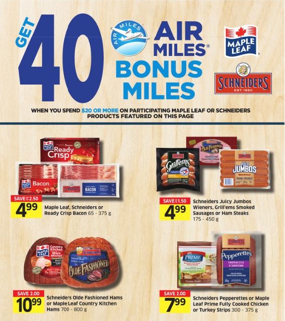 Foodland Maple Leaf Deal 40 Air Miles WUS 20