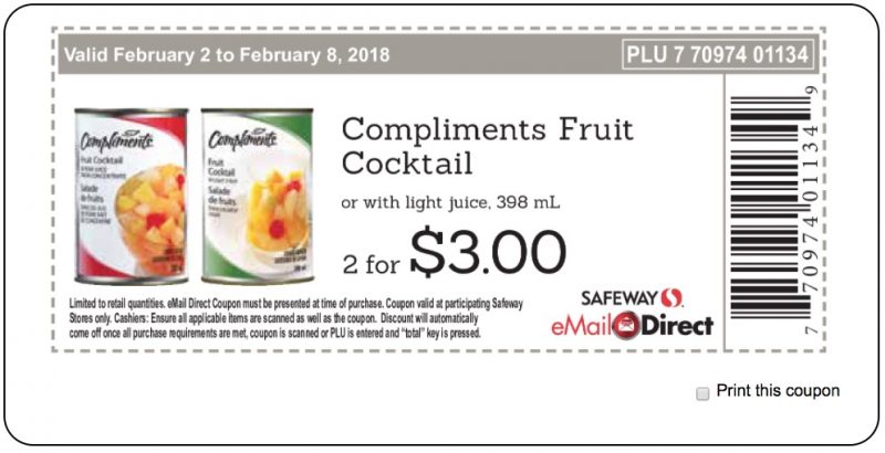 Safeway, Sobeys Canada Weekly Coupons Compliments Fruit