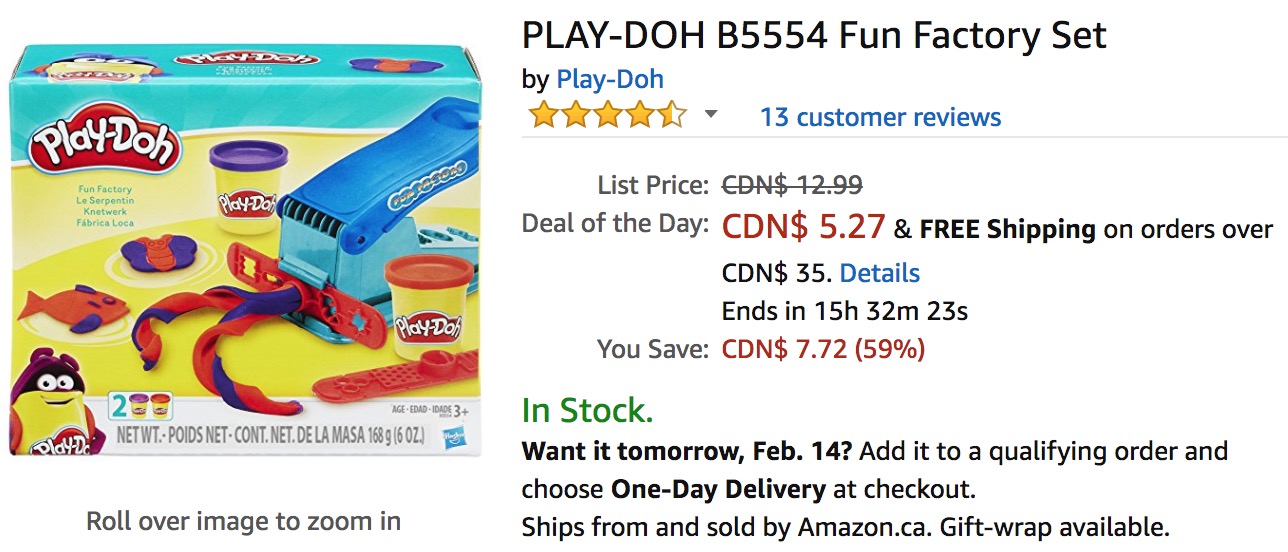 Amazon Canada Deals Of The Day Save 59 Off PLAY DOH Fun Factory Set   Screen Shot 2018 02 13 At 11.27.25 AM 