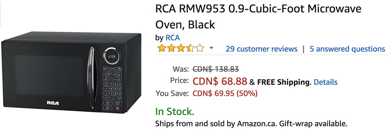 Microwave oven deals canada