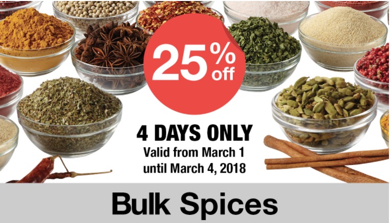 Bulk Barn Canada Sale: Save 25% off Bulk Spices | Canadian ...
