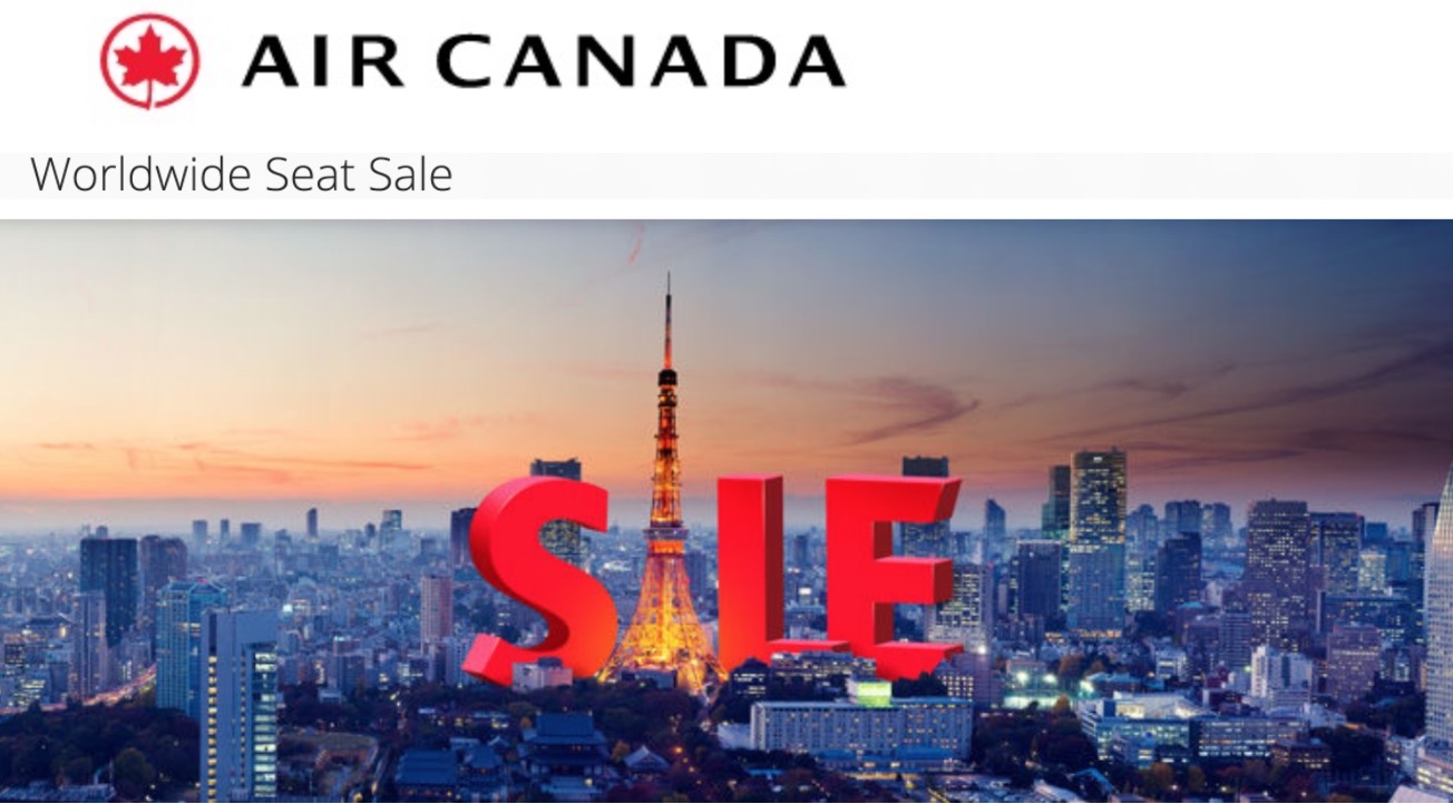 Air Canada Worldwide Flights/Tickets Seat Sale: Save on