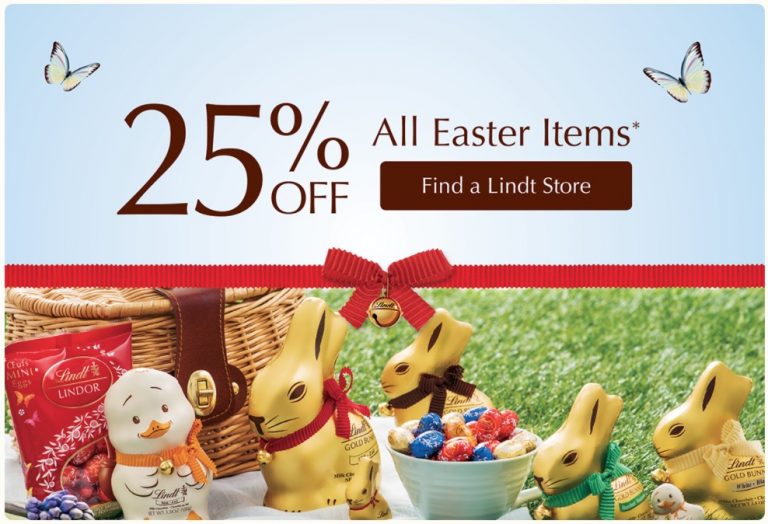 Lindt Chocolate Canada Easter Sale Save 25 Off All Easter Items + 55