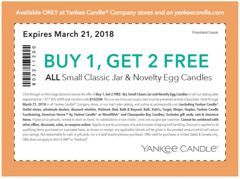 Yankee Candle Canada Coupon Buy 1 Get 2 FREE Canadian Freebies