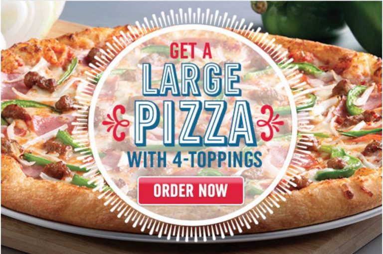 Domino's Pizza Deals Large 4 Topping Pizza for 11.99 Use Promo Code