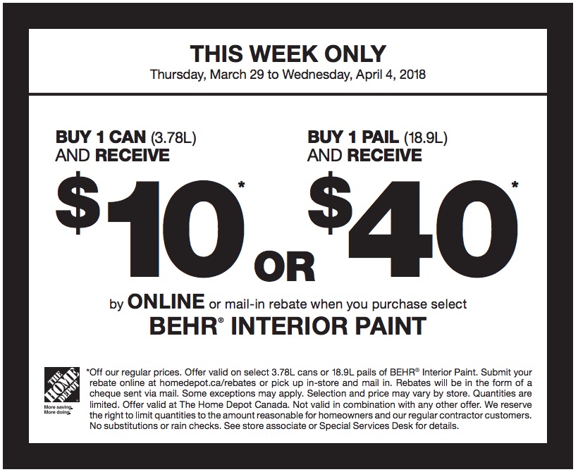 The Home Depot Canada Paint Rebate Coupons Receive Up To 40 With 