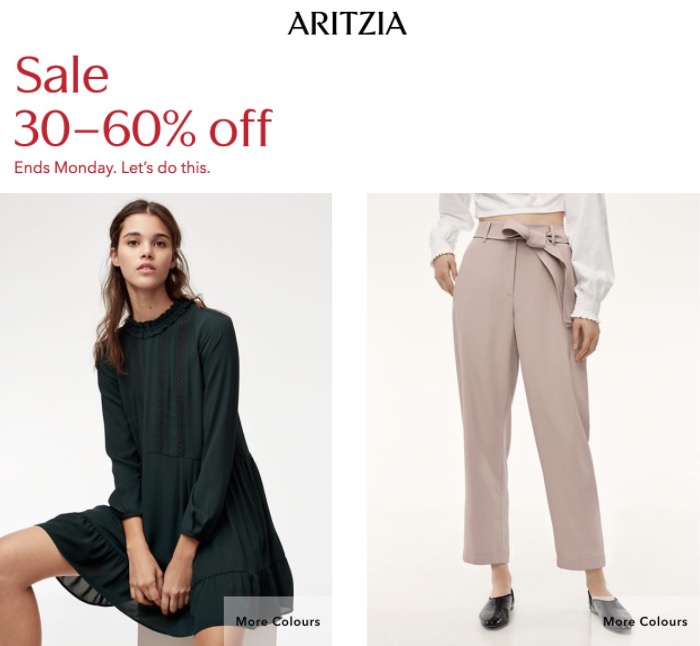 Aritzia Canada Sale: Save 30-60% off Online Only - Canadian Freebies ...