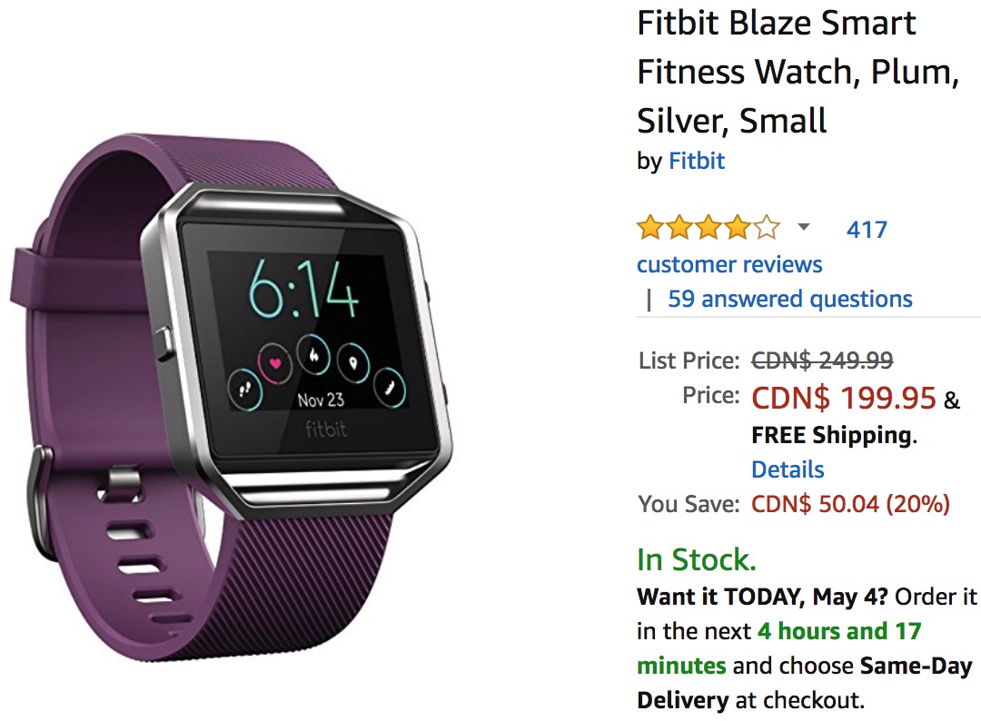 Fitbit best sale blaze canada