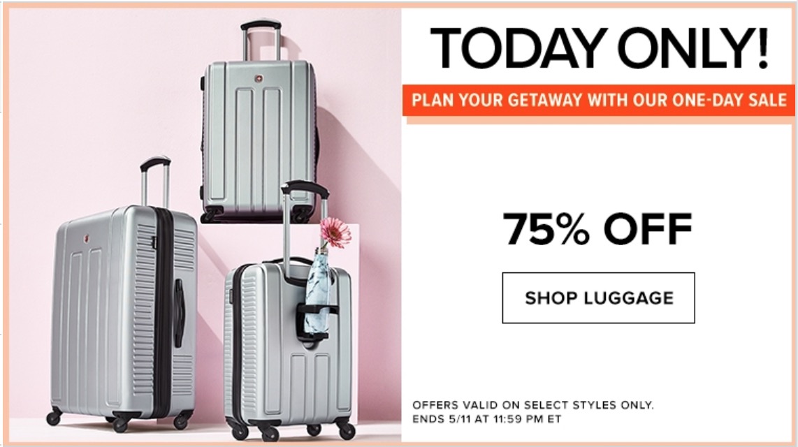 hudson's bay luggage sale