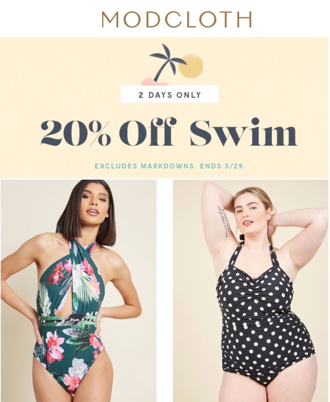 modcloth swim sale