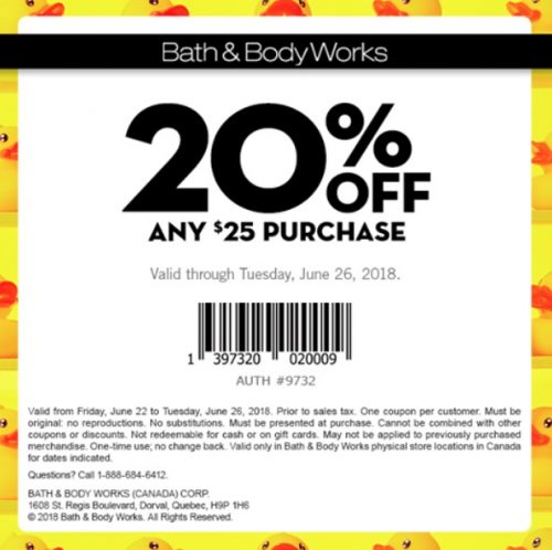 Bath & Body Works Canada Semi-Annual Sale & Coupon: Save 20% off Any $25 Purchase & More Deals ...