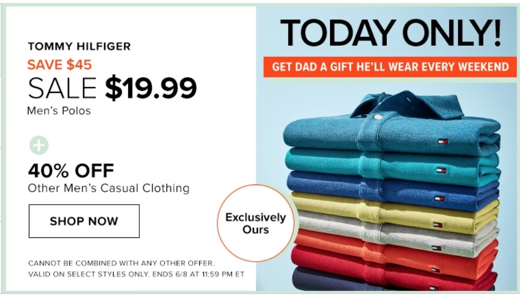 kjole svælg hjælpe Hudson's Bay Canada Flash Sale: $19.99 Tommy Hilfiger Polos Save 70% off +  FREE Shipping on All Orders with NO Minimum + Extra 10% - 20% off with  Promo Code - Canadian