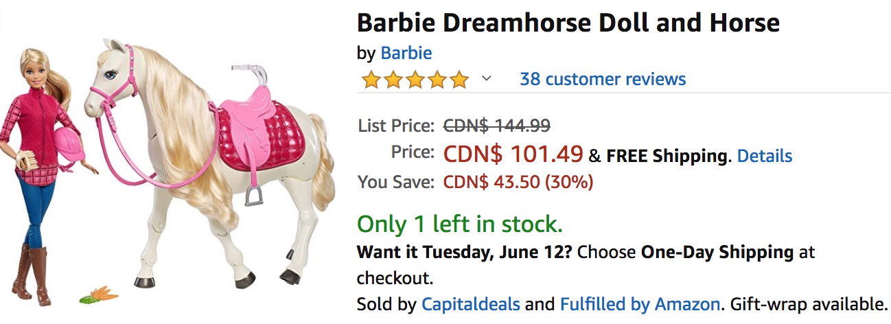 amazon barbie dream horse