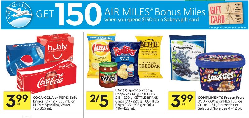 Sobeys Ontario Get 150 Bonus Air Miles When You Purchase