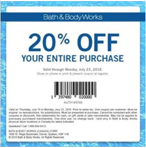 20 Percent Off Bath And Body Works Coupon Printable