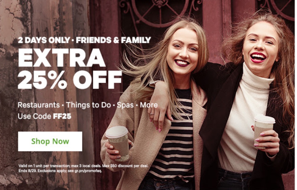 Groupon Canada Friends & Family Sale: Save an EXTRA 25% Off Restaurants ...