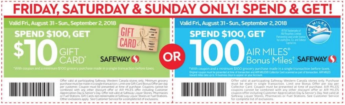 Safeway, Sobeys Canada Weekly Coupons Spend 100 Get 10