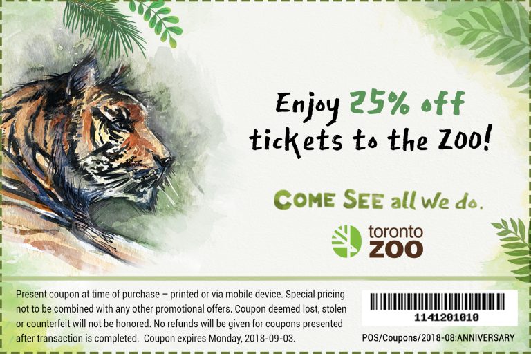 Toronto Zoo Canada Anniversary Offer Save 25 Off Tickets! Canadian