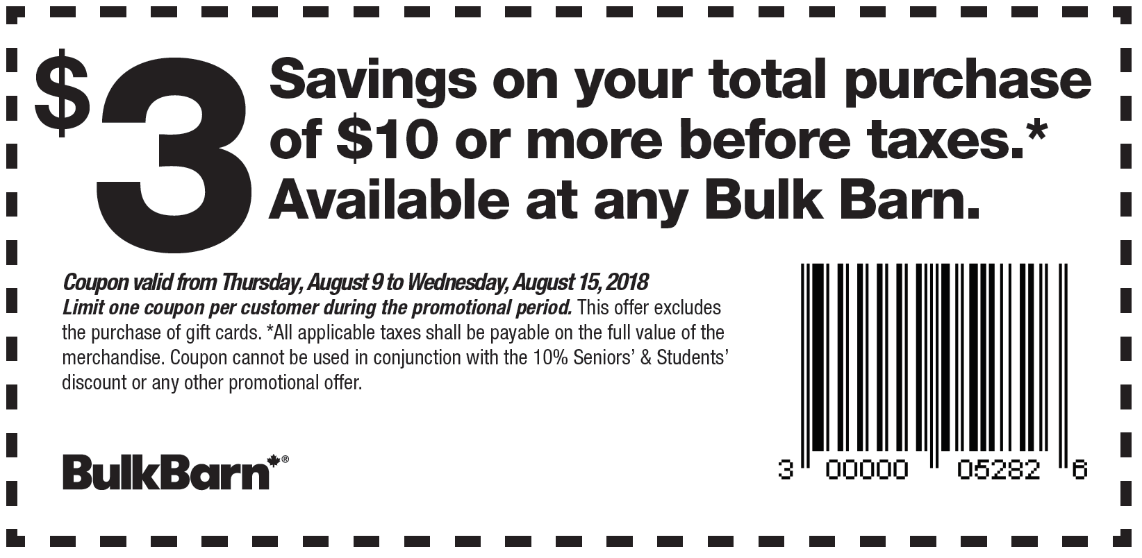 Bulk Barn Canada Coupons Save 3 Off Your Total Purchase Of 10