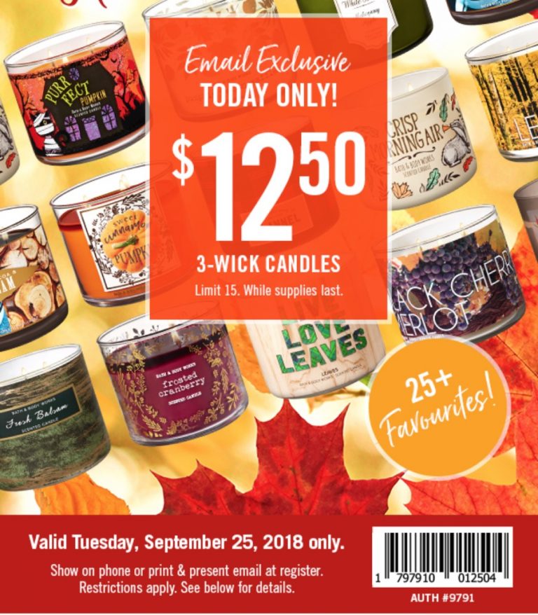 Bath & Body Works Canada Coupon & Deals: Just $12.50 for 3-Wick Candles ...