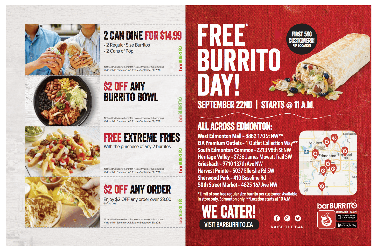BarBurrito Giving Away FREE Burritos Tomorrow in Edmonton Canadian